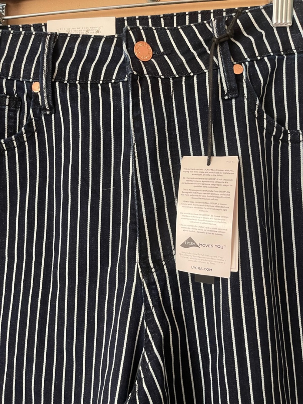 Judy Blue Striped Navy Pinstripe Trouser size 16w new with tags - Picture 2 of 9